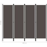 vidaXL Paravan 4-delni antraciten 200x180 cm | Shoptok.si