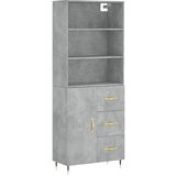 Maison Chic Visoka Komoda - Predalnik betonsko siva 69,5x34x180 cm inženirski les, (21720401) Cene