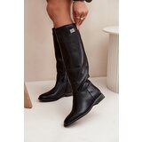 Boto Insulated Women's Boots Flat Heel with Strap and Silver Detail Black Geraline | Shoptok.si