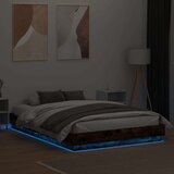 vidaXL Okvir kreveta s LED svjetlima dimljena boja hrasta 160 x 200 cm | shoptok.hr