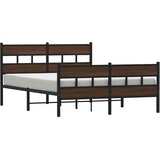  Metalni okvir kreveta bez madraca smeđa boja hrasta 160x200 cm | shoptok.hr