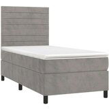 Box spring krevet s madracem svjetlosivi 80 x 200 cm baršunasti | shoptok.hr