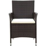  Vrtni stoli z blazinami 4 kosi poli ratan rjave barve, (20660278) | Shoptok.si