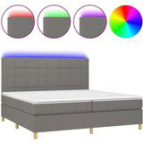  Box spring s madracem LED tamnosivi 200x200 cm tkanina | shoptok.hr