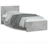 Maison Chic Posteljni okvir - Enojna postelja - Postelja za odrasle z vzglavjem in LED betonsko siv 90x190 cm-J9516, (21760503) | Shoptok.si