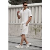 Madmext Men's White Basic Shorts Set Cene