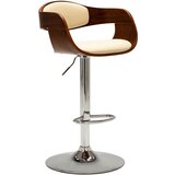 Furnova Barski stolček krem ukrivljen les in umetno usnje, (21949193) | Shoptok.si