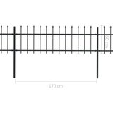  Ograda s ukrasnim kopljima čelična 3 4 x 0 6 m crna | shoptok.hr