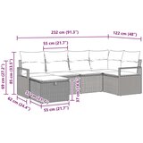  Set sofe s jastukom s pohranom 6 pcs Crna i Tirkizna poliratan | shoptok.hr