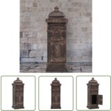  the living store stoječi poštni nabiralnik starinski stil aluminij bronast - stoječi poštni nabiralnik, (21743293) | Shoptok.si