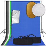 vidaXL Foto studijski komplet s softbox lučjo, ozadjem in odbojnikom Cene
