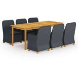  7-dijelni vrtni blagovaonski set tamnosivi | shoptok.hr