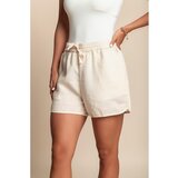 Fenzy Lanene Kratke Hlače, Krem | shoptok.hr