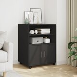 vidaXL Omarica na kolesih črna 60x48x81 cm inženirski les | Shoptok.si