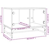  Stolić za kavu sa staklenim vratima bijeli 68,5 x 50 x 50 cm | Eponuda.com