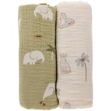 Bubaba by FreeON tetra plenica muslin 2/1, 70 x 70 cm green/beige Cene