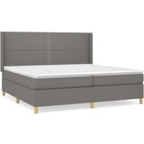 Box spring postelja z vzmetnico temno siva 200x200 cm blago, (20724618) | Shoptok.si