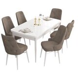 Hanah home set trpezarijski sto i 6 stolica are white cappuccino | ePonuda.com