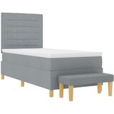 Box Vzmetna postelja z vzmetnico in klopjo svetlo siva 90x200 cm tkanina, (22083208) | Shoptok.si