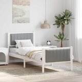vidaXL Kovinska posteljna konstrukcija Bela in svetlo siva 80 x 200 cm, (5000084707) | Shoptok.si