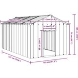 vidaXL Pasja hiša s streho 114x202x101 cm Pocinkano jeklo | Shoptok.si