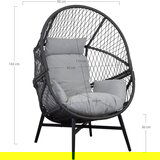 House Nordic Črn/siv vrtni fotelj iz umetnega ratana Rosario – | Shoptok.si
