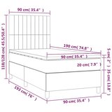 Box spring krevet s madracem tamnosivi 90x190 cm baršunasti | shoptok.hr