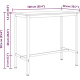  Stol Siva Sonoma 100 x 50 x 90 5 cm Inženjerska drva i čelik | shoptok.hr