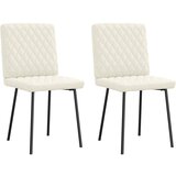 Maison Chic Jedilni stoli - Vzorci stoli 2 kosa krem žamet A323, (22032611) | Shoptok.si