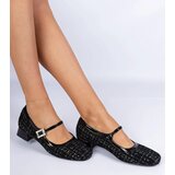 Gemre Black fabric-finished pumps with rhinestones Mersitta | Shoptok.si