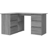 Maison Chic Kotna miza - pisarniška miza - Računalniška miza siva sonoma 145x100x76 cm konstruiran les, (21785592) Cene