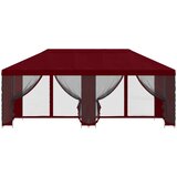 Paviljon s bočnim stranama 6 x 3 m Tamno crvena | shoptok.hr