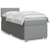  Box spring krevet s madracem svjetlosivi 90x190 cm od tkanine | shoptok.hr