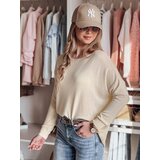 DStreet Sweter damski one size oversize gładki SENZIA brzoskwiniowy Cene