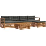  Set vanjskih sofa 6 kom. Prirodna i antracit | shoptok.hr