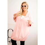 Kesi Women's Plus Size cotton hoodie with a zipper powder pink Cijene