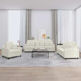 vidaXL 3-dijelni set sofa s jastucima krem baršunasti Cene