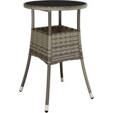  3-dijelni vrtni bistro set od poliratana s jastucima sivi | Eponuda.com