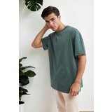 Dewberry 75226 Mens Oversized Fit Crew Neck T-Shirt-DARK GREEN | shoptok.hr