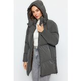 Trendyol Khaki Oversize Hooded Waterproof Down Jacket Cene