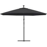  Konzolni vrtni suncobran s LED svjetlima 350 cm crni | Eponuda.ba