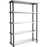 PVC / Kovinski regal (185 x 119 x 45 cm, nosilnost: 120 kg/polico) Cene