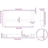  Noge stolića za kavu bijele 2 kom 70x(30-31) cm čelik | shoptok.hr