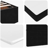 vidaXL Otomanski posteljni okvir z vzmetnicami črn 200x200cm žamet | Shoptok.si