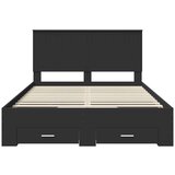  Konstrukcija postelje Črna 135 x 190 cm Konstruiran les, (5000103138) | Shoptok.si