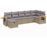  7-dijelni set vrtnih sofa s jastucima bež od poliratana | shoptok.hr