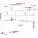  Uzglavlje za krevet crno 146 x 4 x 100 cm od masivne borovine | shoptok.hr