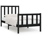 vidaXL Posteljni okvir črn iz trdnega lesa 75x190 cm 2F6, (20647729) Cene