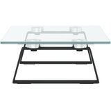  Stalak za monitor crni 40x20x8 cm kaljeno staklo i metal | shoptok.hr