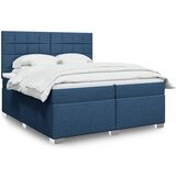 vidaXL Krevet s oprugama i madracem plavi 200 x 200 cm od tkanine Cijene